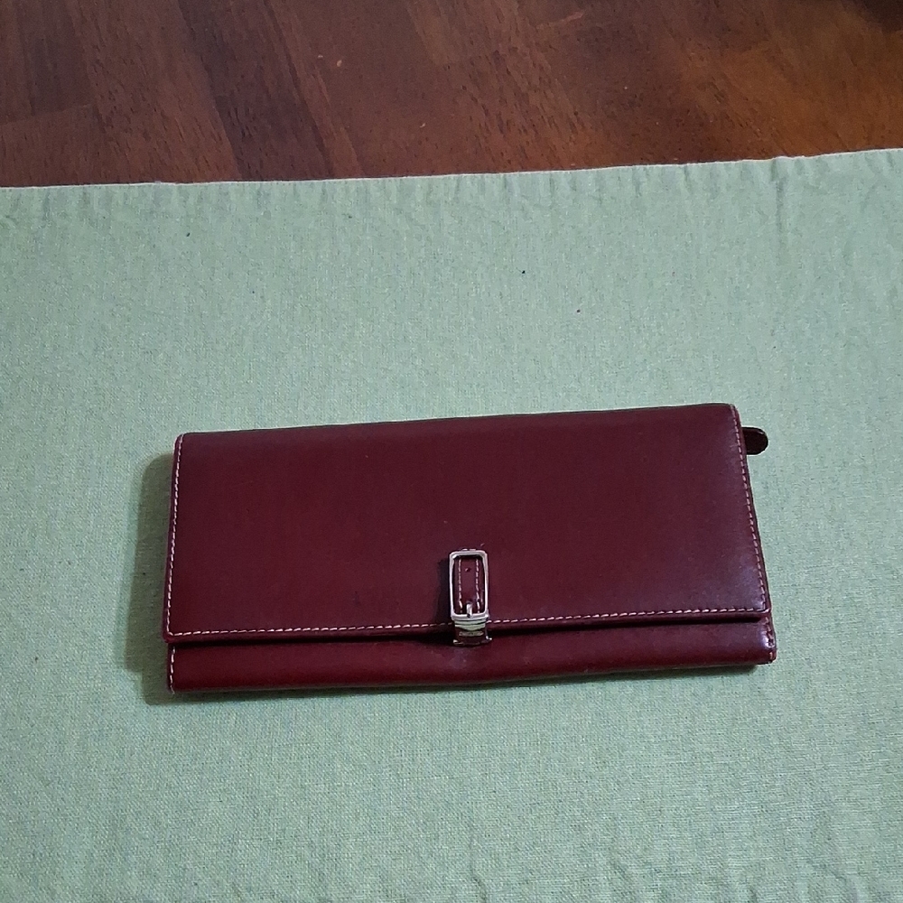 Coach Vintage Burgundy And Tan Leather Wallet